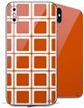 2 Decal style Skin Wraps set compatible with Apple iPhone X and XS Squared Burnt Orange