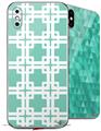 2 Decal style Skin Wraps set compatible with Apple iPhone X and XS Boxed Seafoam Green