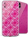 2 Decal style Skin Wraps set compatible with Apple iPhone X and XS Wavey Fushia Hot Pink