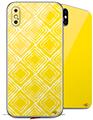 2 Decal style Skin Wraps set compatible with Apple iPhone X and XS Wavey Yellow