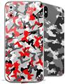 2 Decal style Skin Wraps set compatible with Apple iPhone X and XS Sexy Girl Silhouette Camo Red