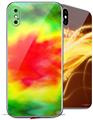 2 Decal style Skin Wraps set compatible with Apple iPhone X and XS Tie Dye