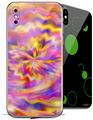 2 Decal style Skin Wraps set compatible with Apple iPhone X and XS Tie Dye Pastel
