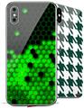 2 Decal style Skin Wraps set compatible with Apple iPhone X and XS HEX Green