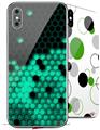 2 Decal style Skin Wraps set compatible with Apple iPhone X and XS HEX Seafoan Green