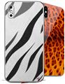 2 Decal style Skin Wraps set compatible with Apple iPhone X and XS Zebra Skin