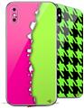 2 Decal style Skin Wraps set compatible with Apple iPhone X and XS Ripped Colors Hot Pink Neon Green