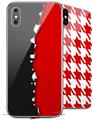 2 Decal style Skin Wraps set compatible with Apple iPhone X and XS Ripped Colors Black Red