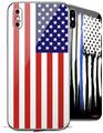 2 Decal style Skin Wraps set compatible with Apple iPhone X and XS USA American Flag 01