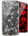 2 Decal style Skin Wraps set compatible with Apple iPhone X and XS Scattered Skulls Gray
