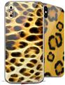 2 Decal style Skin Wraps set compatible with Apple iPhone X and XS Fractal Fur Leopard
