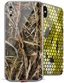 2 Decal style Skin Wraps set compatible with Apple iPhone X and XS WraptorCamo Grassy Marsh Camo