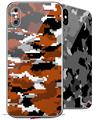 2 Decal style Skin Wraps set compatible with Apple iPhone X and XS WraptorCamo Digital Camo Burnt Orange