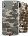 2 Decal style Skin Wraps set compatible with Apple iPhone X and XS WraptorCamo Digital Camo Combat