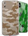 2 Decal style Skin Wraps set compatible with Apple iPhone X and XS WraptorCamo Digital Camo Desert