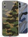 2 Decal style Skin Wraps set compatible with Apple iPhone X and XS WraptorCamo Digital Camo Timber