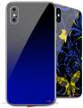 2 Decal style Skin Wraps set compatible with Apple iPhone X and XS Smooth Fades Blue Black