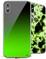 2 Decal style Skin Wraps set compatible with Apple iPhone X and XS Smooth Fades Green Black
