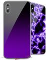 2 Decal style Skin Wraps set compatible with Apple iPhone X and XS Smooth Fades Purple Black