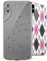 2 Decal style Skin Wraps set compatible with Apple iPhone X and XS Raining Gray