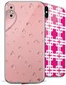 2 Decal style Skin Wraps set compatible with Apple iPhone X and XS Raining Pink