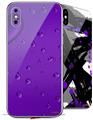 2 Decal style Skin Wraps set compatible with Apple iPhone X and XS Raining Purple