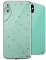 2 Decal style Skin Wraps set compatible with Apple iPhone X and XS Raining Seafoam Green