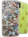 2 Decal style Skin Wraps set compatible with Apple iPhone X and XS Sea Shells