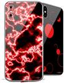 2 Decal style Skin Wraps set compatible with Apple iPhone X and XS Electrify Red