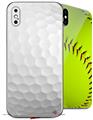2 Decal style Skin Wraps set compatible with Apple iPhone X and XS Golf Ball