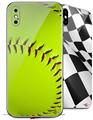 2 Decal style Skin Wraps set compatible with Apple iPhone X and XS Softball