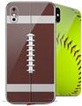 2 Decal style Skin Wraps set compatible with Apple iPhone X and XS Football
