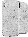 2 Decal style Skin Wraps set compatible with Apple iPhone X and XS Marble Granite 10 Speckled Black White