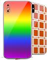 2 Decal style Skin Wraps set compatible with Apple iPhone X and XS Smooth Fades Rainbow