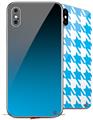 2 Decal style Skin Wraps set compatible with Apple iPhone X and XS Smooth Fades Neon Blue Black