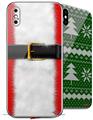 2 Decal style Skin Wraps set compatible with Apple iPhone X and XS Santa Suit