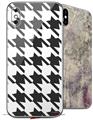 2 Decal style Skin Wraps set compatible with Apple iPhone X and XS Houndstooth Dark Gray