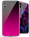 2 Decal style Skin Wraps set compatible with Apple iPhone X and XS Smooth Fades Hot Pink Black