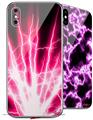 2 Decal style Skin Wraps set compatible with Apple iPhone X and XS Lightning Pink