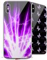 2 Decal style Skin Wraps set compatible with Apple iPhone X and XS Lightning Purple