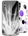 2 Decal style Skin Wraps set compatible with Apple iPhone X and XS Lightning White