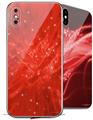 2 Decal style Skin Wraps set compatible with Apple iPhone X and XS Stardust Red