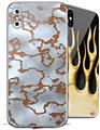 2 Decal style Skin Wraps set compatible with Apple iPhone X and XS Rusted Metal