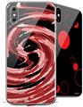 2 Decal style Skin Wraps set compatible with Apple iPhone X and XS Alecias Swirl 02 Red