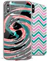 2 Decal style Skin Wraps set compatible with Apple iPhone X and XS Alecias Swirl 02