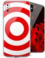 2 Decal style Skin Wraps set compatible with Apple iPhone X and XS Bullseye Red and White