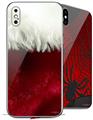 2 Decal style Skin Wraps set compatible with Apple iPhone X and XS Christmas Stocking
