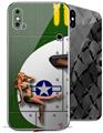 2 Decal style Skin Wraps set compatible with Apple iPhone X and XS WWII Bomber War Plane Pin Up Girl