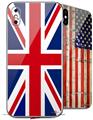 2 Decal style Skin Wraps set compatible with Apple iPhone X and XS Union Jack 02