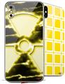 2 Decal style Skin Wraps set compatible with Apple iPhone X and XS Radioactive Yellow